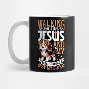 Jesus and dog - Beagle-Harrier Mug